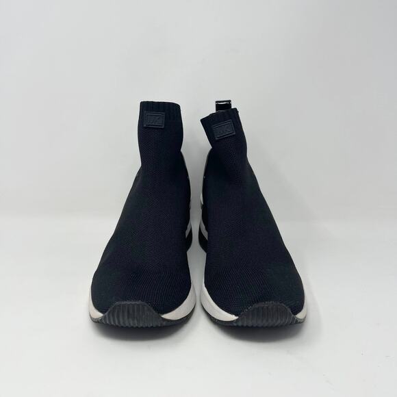 Michael Michael Kors Skyler Stretch-Knit Sock Sneaker Womens 9 Black‎ White - Picture 5 of 9